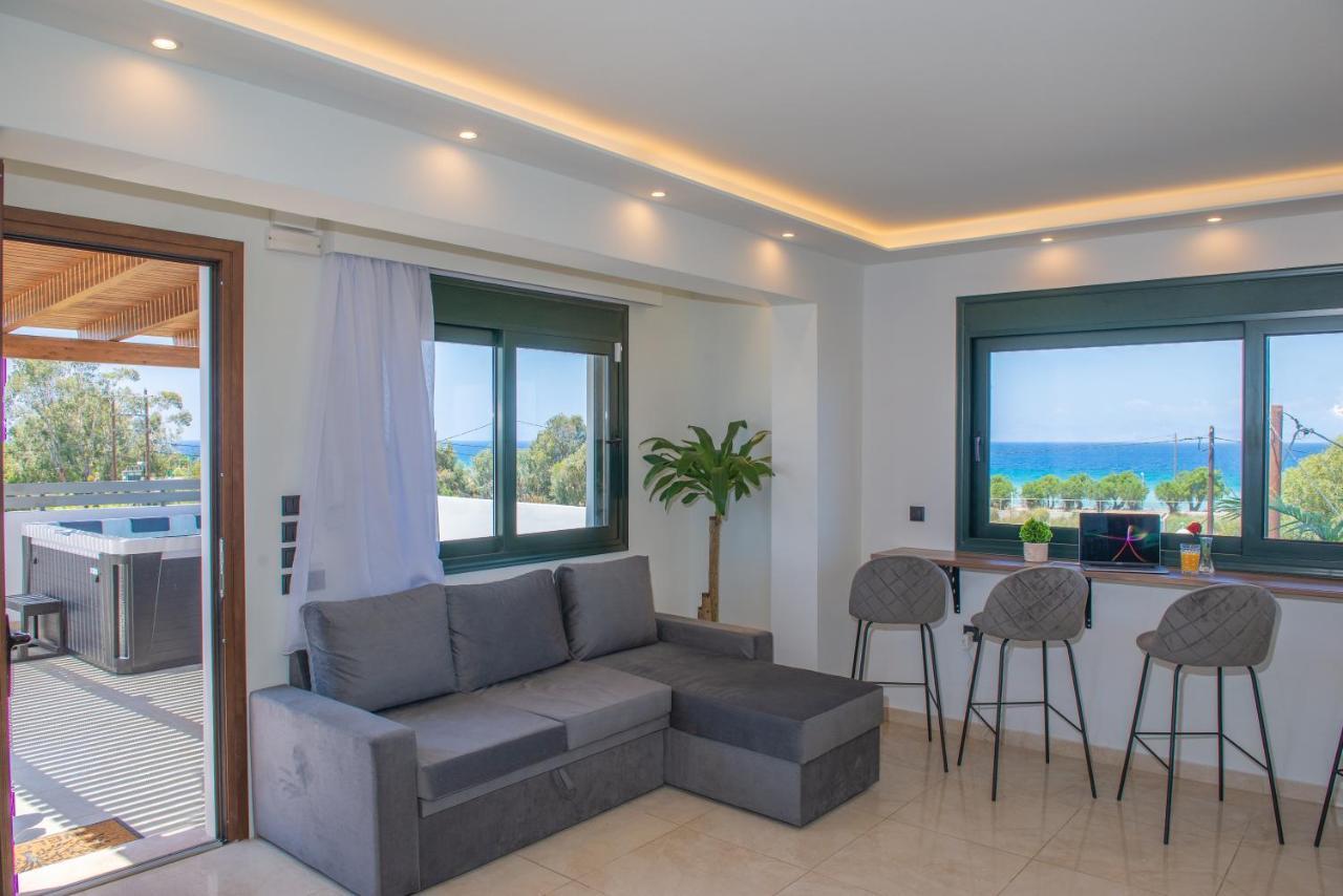 Odyssea Top View & Hot Jacuzzi Front Beach Kremastí Eksteriør bilde